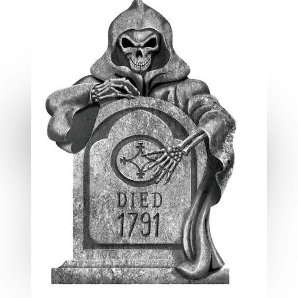 22 in. Halloween Grim Reaper Styrofoam Tombstone Grave Death Decorations